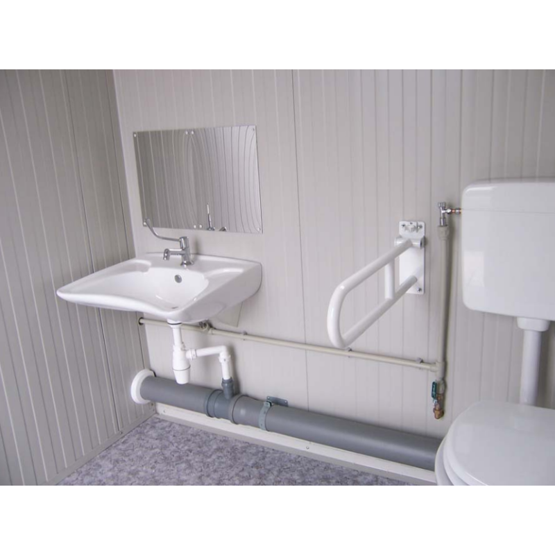 Módulo sanitario PMR con WC y ducha adaptados